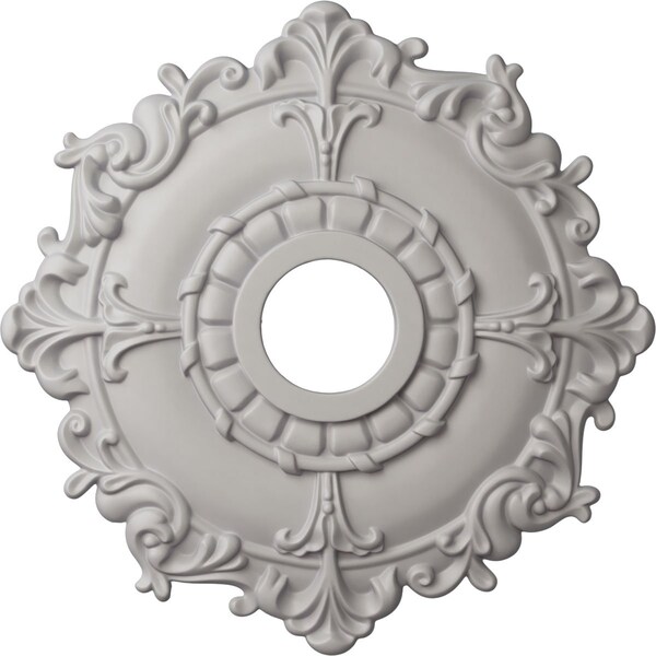 Ekena Millwork Riley Ceiling Medallion (Fits Canopies up to 4 5/8"), 18"OD x 3 1/2"ID x 1 1/2"P, Ultra Pure White CM18RLUWF - main